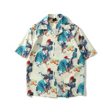 Cuba Collar Men's Shirt Short Sleeve Summer Soft and Cool Material Hawaiian Shirts Man