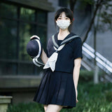 Navy Sailor Outfit Japanese Style School Uniform Skirt Girls JK Uniforms Student Sailor Dress Korean Student Seifuku COS Costume