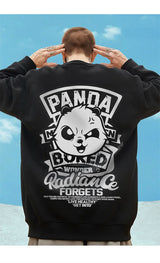New Funny Panda Printed Sweatshirts For Men Autumn Oversized Retro
