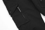 2023 new arrivals pocket zipper black hip hop men cargo jeans pants retro washed straight baggy cotton denim trousers pantalones unique cargo style 838