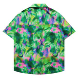Men Shirts Summer Thin Half Sleeve Shirt Green Colorful Fantasy Top Casual Loose Fashion Clothing Beach Versatile Tops Unisex