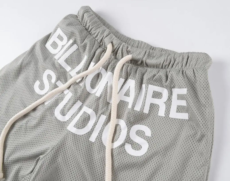 New 2023 Novelty High Comfortable Billionaire Studios Mesh Skateboard Street Cotton Casual Shorts Kanye Hip-hop Parkour #529