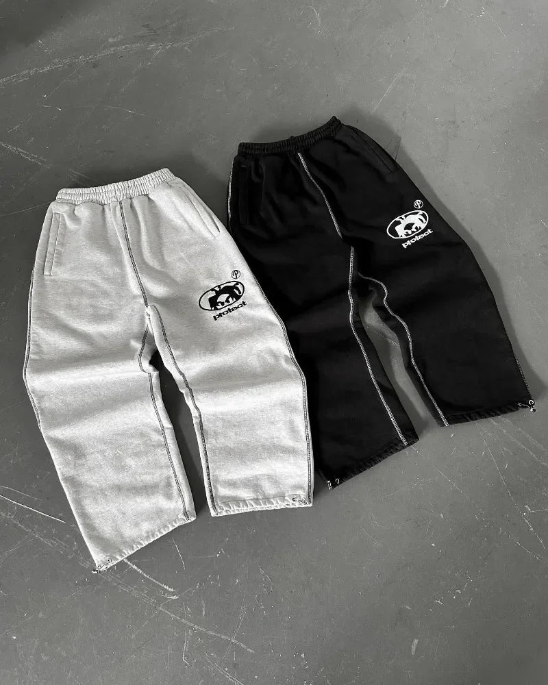 2024 new fashion trend letter embroidery pattern high waist sports pants mens y2k street hip hop harajuku jogger overalls streetwear sweatpants