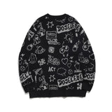 rainbowtouches harajuku graffiti plush knitted sweater mens oversized jumper pullover thick sweater grandpa ugly sweater - bold artwork streetwear hoodie, vintage look oversized hoodie, anime inspired graphic hoodie