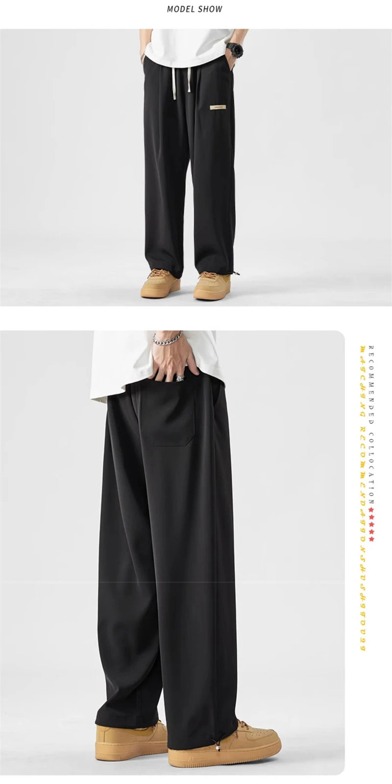 2024 new y2k straight gym pants mens korean fashion sportswear drawstring wide leg sweatpants casual baggy vintage trousers unique joggers style 3357