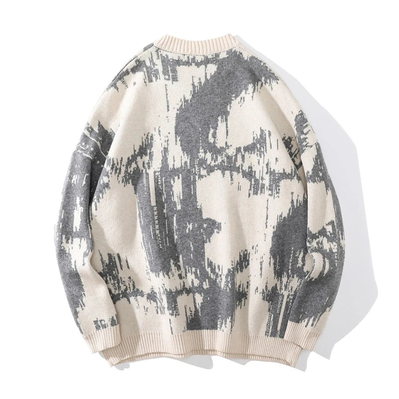 oversized flame jumper with bold print, ideal for photo-ready Y2K streetwear layering, street fashion menswear trend for seas