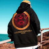 Autumn Dancing Lion Print Hooded Sweatshirts Hombre Hip Hop Fleece