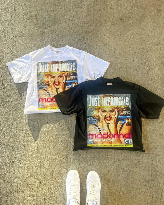 Sadcore Streetwear top – American Trendy Brand Retro Fashion Tops Letters Printed Sho