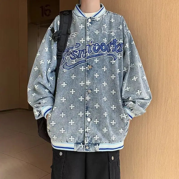 grunge street bomber, modern fit for men, oversized fit