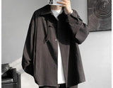 Shirts for men spring and autumn style national fashion design loose and versatile large size outer wear lapel long sleeved tops