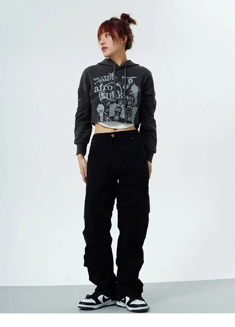 couple cargo pants hip hop high street retro american style vintage multi pocket casual pants 2024 new style streetwear y2k jean military streetwear pants