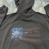 Baggy street skater hoodie with old-school typography