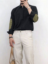 2023 Spring And Autumn New Casual Shirt Men's Splicing Retro Loose Long-sleeved Shirt Boutique Clothing Simple Style