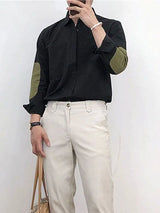 2023 Spring And Autumn New Casual Shirt Men's Splicing Retro Loose Long-sleeved Shirt Boutique Clothing Simple Style