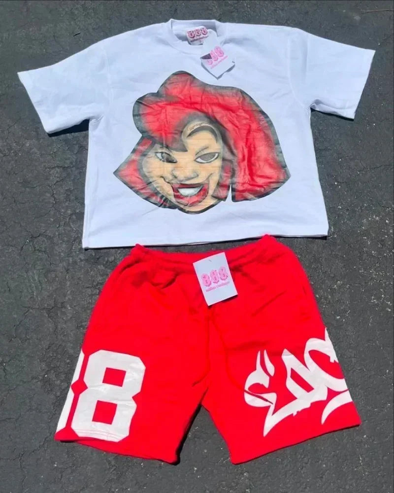 Trapwear Graphic tee – Harajuku Y2K Oversized T Shirt Vintage Girl Graphic T Shirts