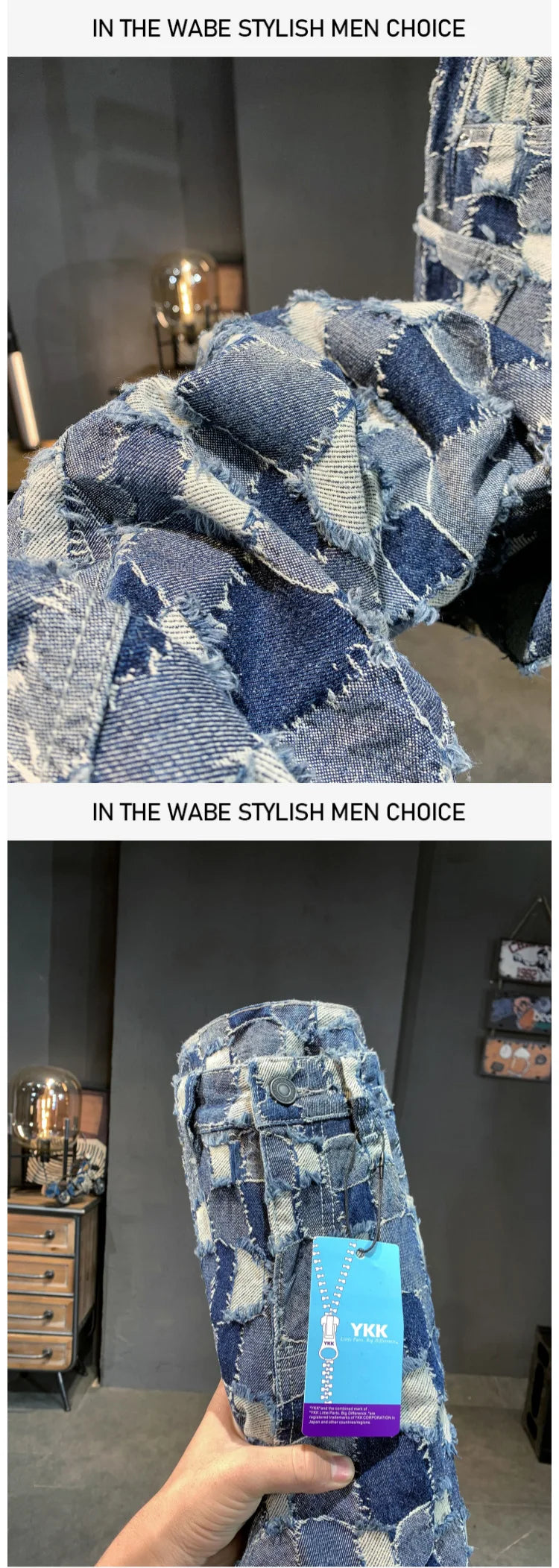 men distressed washed denim streetwear brand hip hop loose casual motorcycle cargo jeans pant cityboy y2k trousers unique cargo style 2447