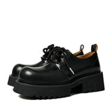 Genuine Leather Increasing Rubber Foam Sole Lightweight Derby Shoes Men Streetwear Fashion Real Cow Leather High Heels Shoes