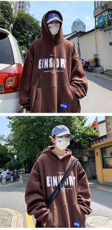 Spring Retro Letter Printed Hoodies Hombre 2024 New Personality Loose