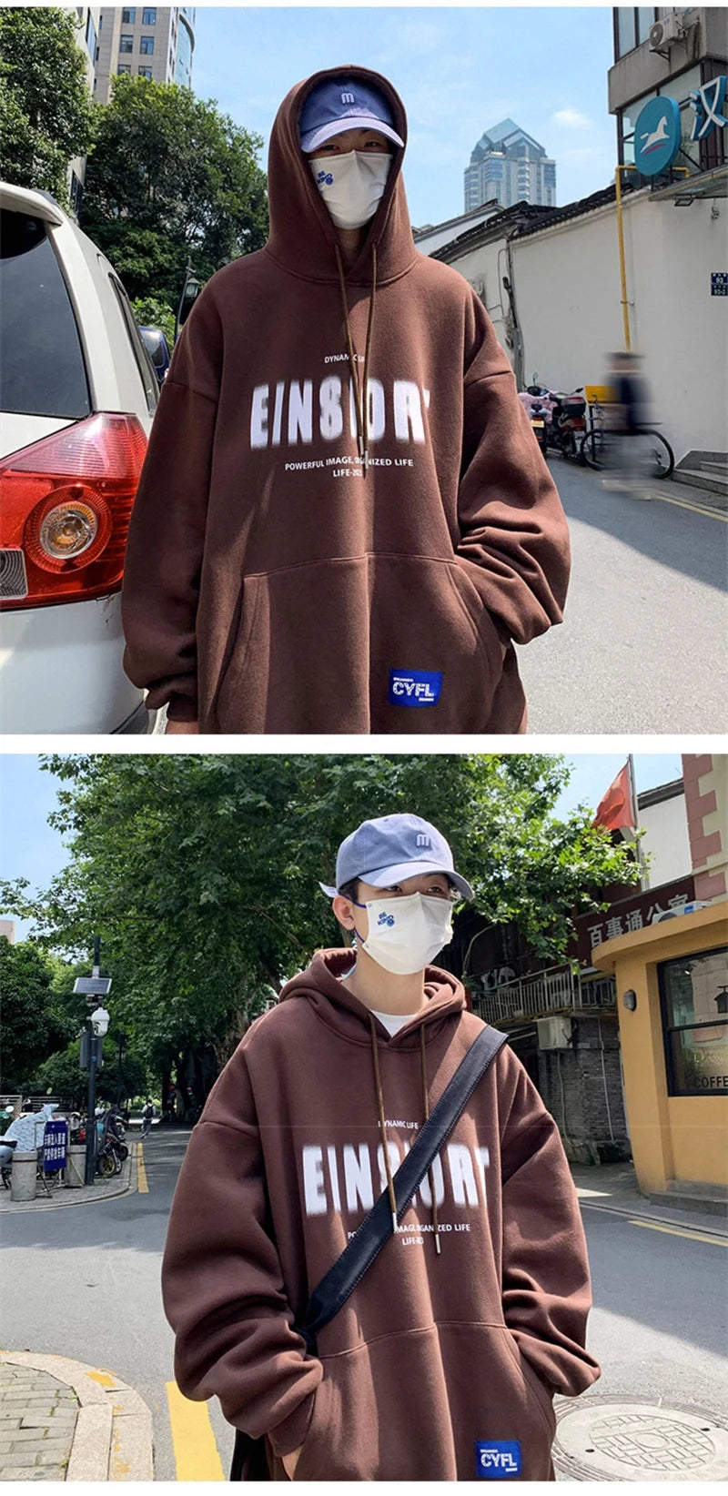 Spring Retro Letter Printed Hoodies Hombre 2024 New Personality Loose