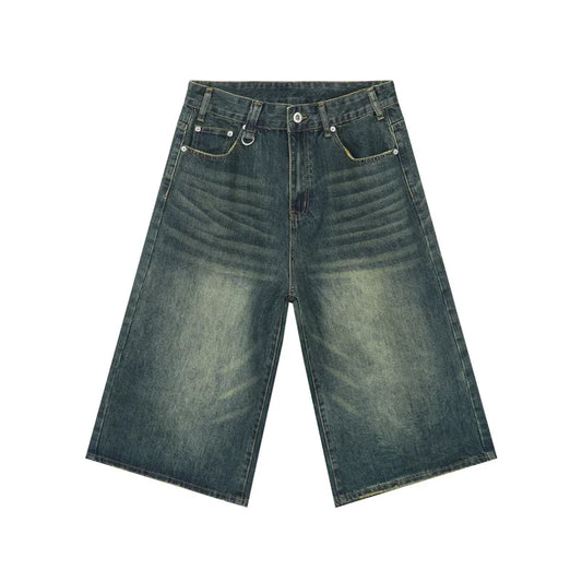 men summer streetwear fashion loose casual wide leg denim calf length jeans pants male vintage jeans baggy hosen pants unique jeans style 1512