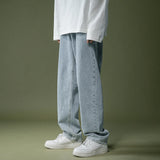 lappster men black baggy jeans streetwear 2023 harajuku casual straight pants male loose streetwear white graphic denim pants stacked flare jeans