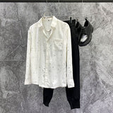 2023 Summer New Fashion Korean Light Luxury Fashion Shirt Men's Loose Long-sleeved Shirt Boutique Clothing Simple Style