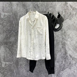 2023 Summer New Fashion Korean Light Luxury Fashion Shirt Men's Loose Long-sleeved Shirt Boutique Clothing Simple Style