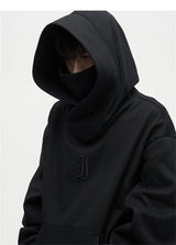 Autumn Ninja Streetwear Turtleneck Hoodies For Men Letter Embroidered Hip Hop Fashion Sweatshirts Y2K Vintage Fleece