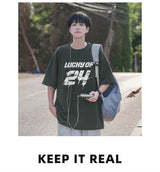 Y2k Vintage anime – Lucky Of 24 Printed Y2K Tshirts Men Fashion Cotton Short Sle