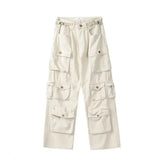 high street y2k men set casual loose lapel jacket hip hop multi pocket overalls 2 piece spring autumn fashion couple suit trend unique default style 4602