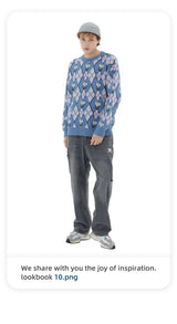 oversized flame jumper with bold print, ideal for photo-ready Y2K streetwear layering, street fashion menswear trend for seas