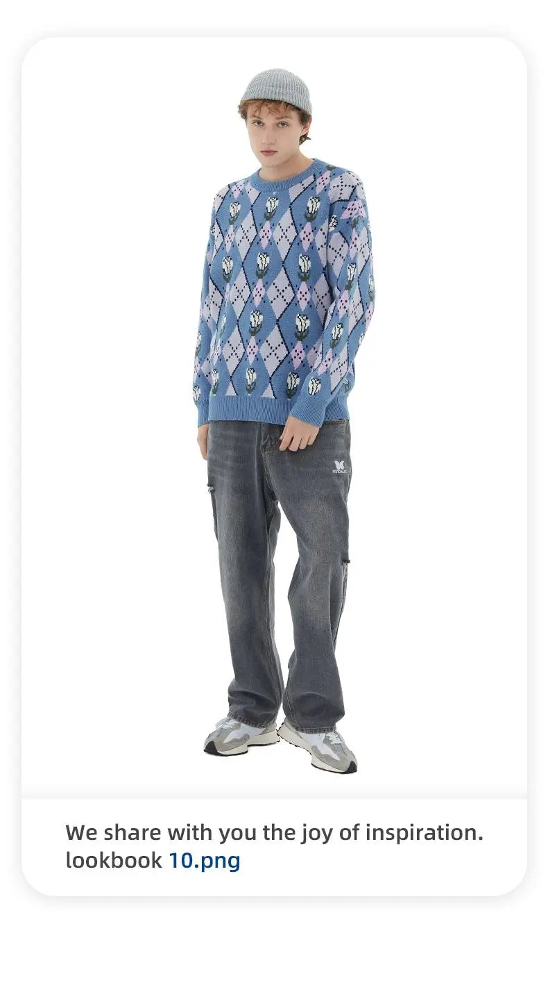oversized flame jumper with bold print, ideal for photo-ready Y2K streetwear layering, street fashion menswear trend for seas