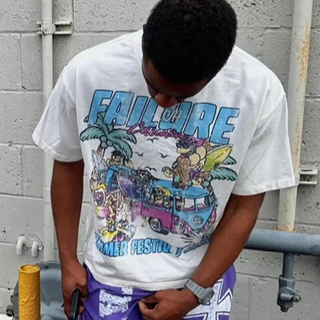 Skatecore Streetwear Tee – Tag Font Graphic with Flame Accent