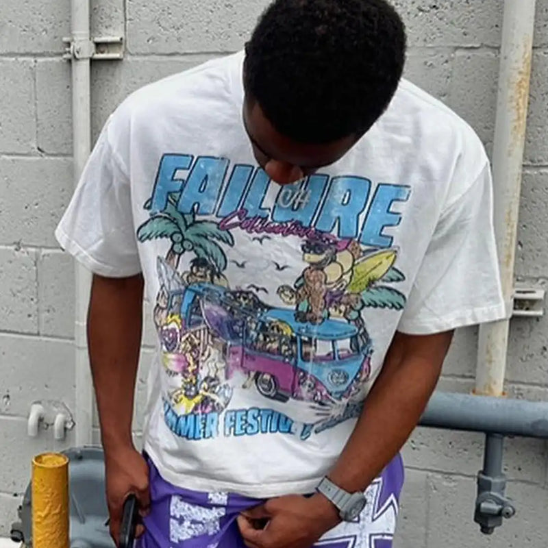 Skatecore Streetwear Tee – Tag Font Graphic with Flame Accent