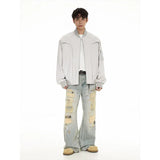 leather varsity jacket, layered style, men's streetwear fashion, trendy oversized fit, urban techwear design, modern hip hop 