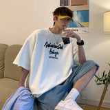 Korean style new Hong Kong style trendy letter printed short-sleeved trend loose and versatile casual couple half-sleeved top