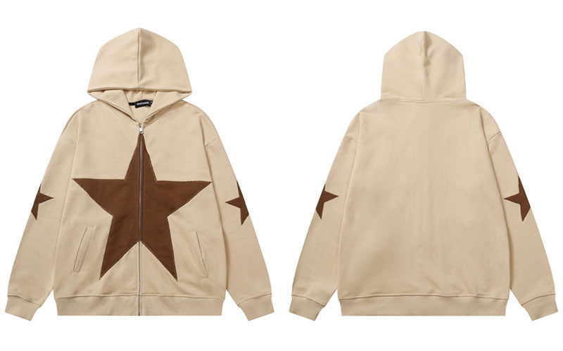 "Red Star" Graphic Unisex Streetwear Vintage Women Men Y2K Hoodie