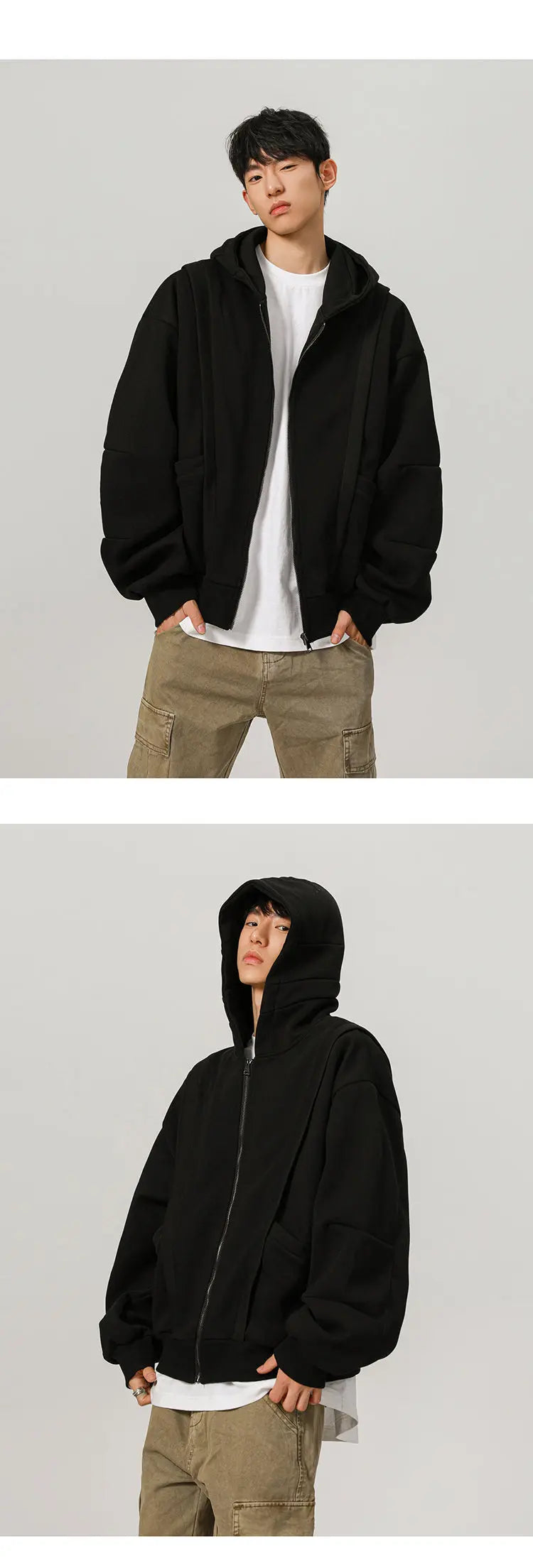 450G Hoody Sweatshirt Men Women Streetwear Fashion Loose Casual Short