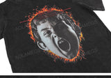 Vaporwave Crying angel – Men Retro High Street Short Sleeved Angry Boy Printed T Shir