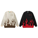 "Fire Flame" Unisex Men Women Streetwear Graphic Sweater Daulet Apparel