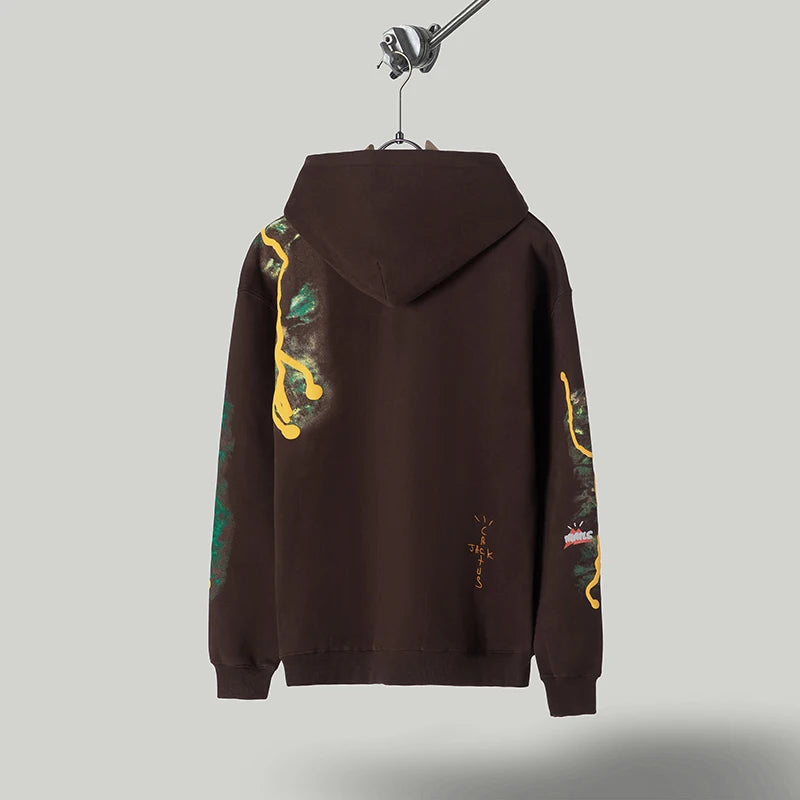 High Street Lightning Foam Print Pullover Fleece Hoodies For Men And W