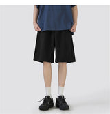 summer mens solid color straight shorts 2024 casual y2k wide leg short pants casual streetwear sweat baggy bermudas hombre unique shorts style 3318