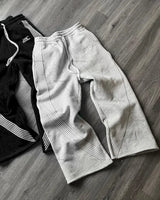 american retro classic striped sweatpants hip hop high street oversized wide leg pants men fashion trend versatile streetwear unique joggers style 2659