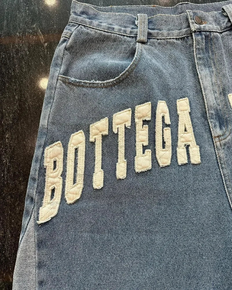 American Street Harajuku Retro Denim Shorts with Letter Embroidery Oversized Jeans Men Y2k Loose Casual Versatile Shorts Women