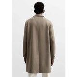 European and American men's medium and long 40% wool woolen gray suit collar woolen coat men