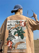 Y2k Vintage Anime – Rose Will Bloom All The Time Goth Letter Design Printed