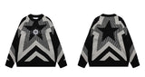 stars knitted sweater unisex harajuku letter embroidery sweater casual pink color pullover streetwear sweaters jumpers knitwear high quality cotton pullover, Y2K vintage urban hoodie, streetwear fashion hoodie