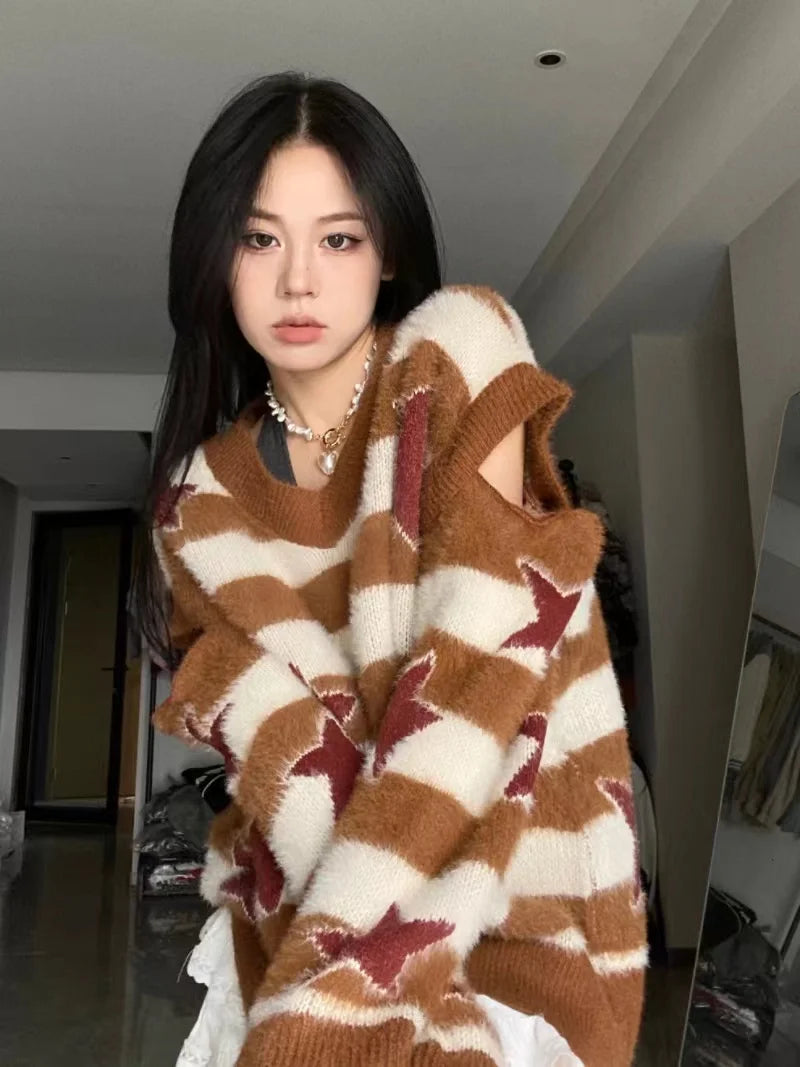 oversized flame knit top, unisex streetwear inspired by 2025 fashion trends, mens fashion layer for modern streetwear collect