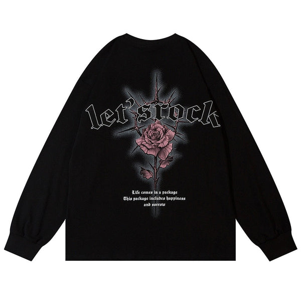 "Let's Rock" Unisex Men Women Streetwear Graphic Sweatshirt Daulet Apparel