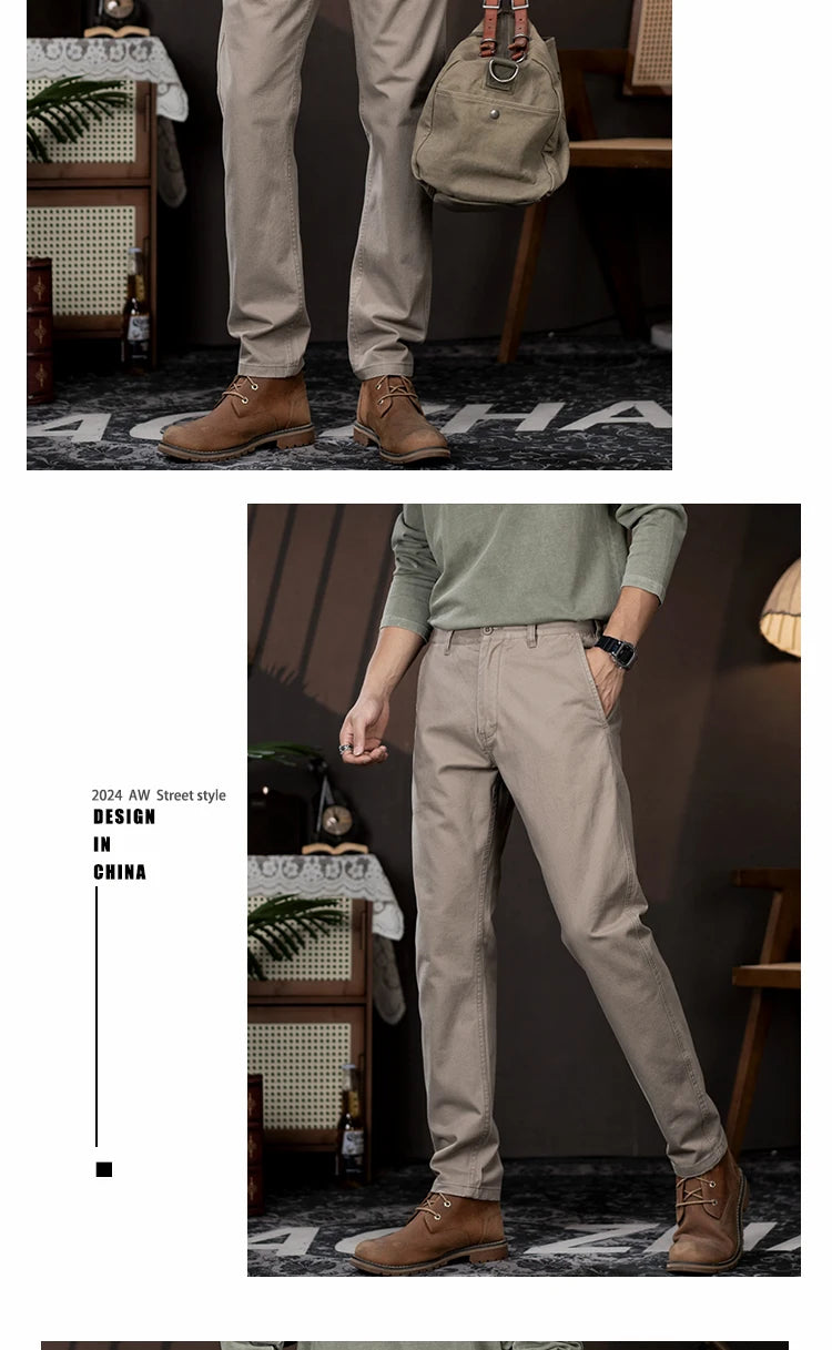 men business casual fashion pure cotton commute pants japanese streetwear amikaji fashion straight cargo pant trouser unique cargo style 2023